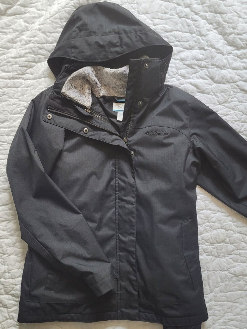 Columbia 3-in-1 Sleet to Street Interchange Jacket Coat Gray Women's Small